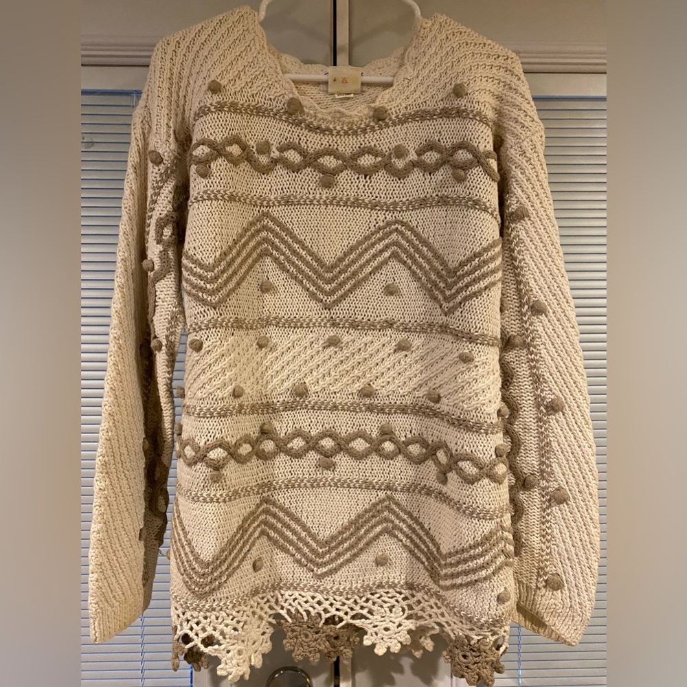 Vintage Climax crochet sweater. SZ L - Picture 1 of 5